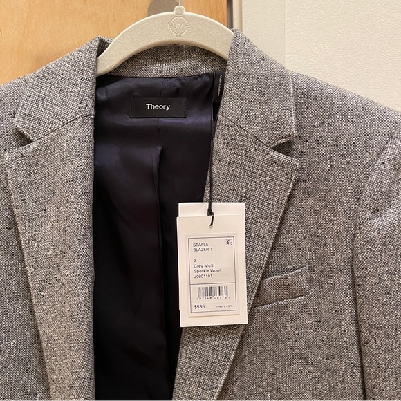 Theory Staple Blazer in Speckled Wool, Sz 2 NWT - Picture 3 of 5